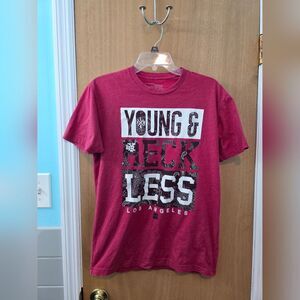 Young & Reckless Red Short Sleeve Tee Mens Medium